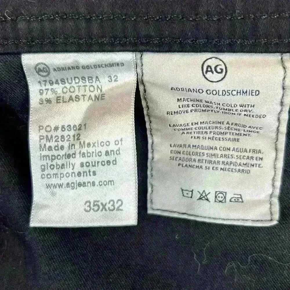 AG Adriano Goldschmied Everett Slim Straight Black Men’s Jeans Size 35x32 - Picture 10 of 10